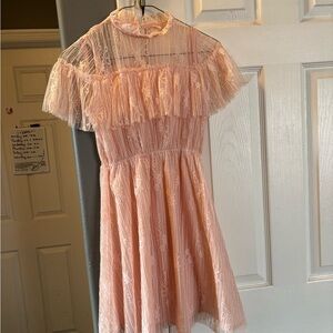 SHEIN Blush Pink Lace Girls Dress